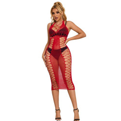 Subblime - 952327 Robe Longue Réseille Rouge Taille Unique